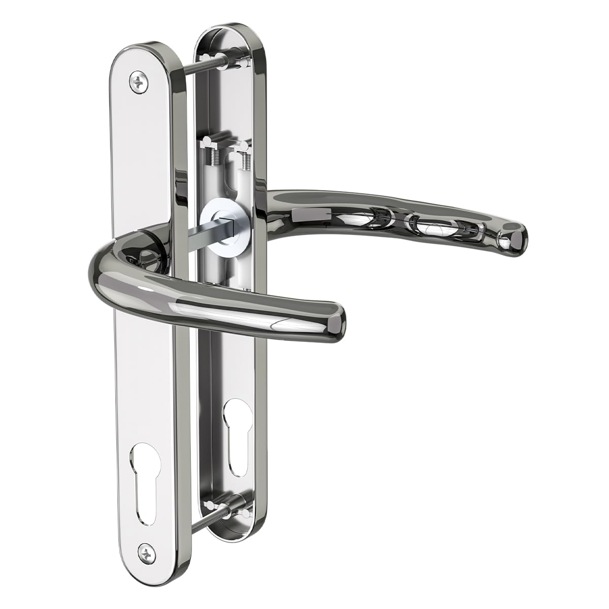 Bwintech Polished Chrome UPVC Door Handle Set | 92mm Backset | 304 Steel