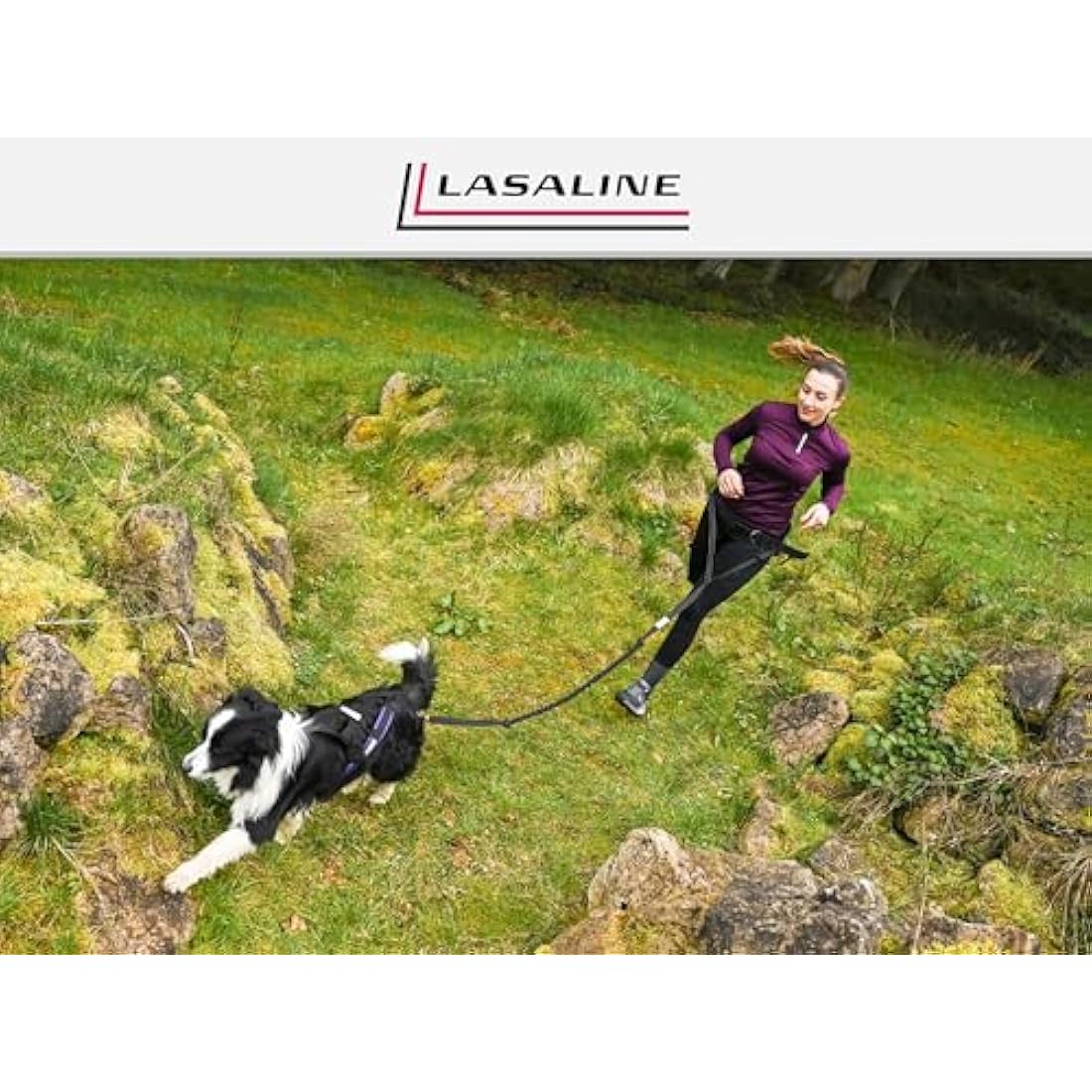 LASALINE X-Back Dog Pulling Harness for Canicross and Bikejoring