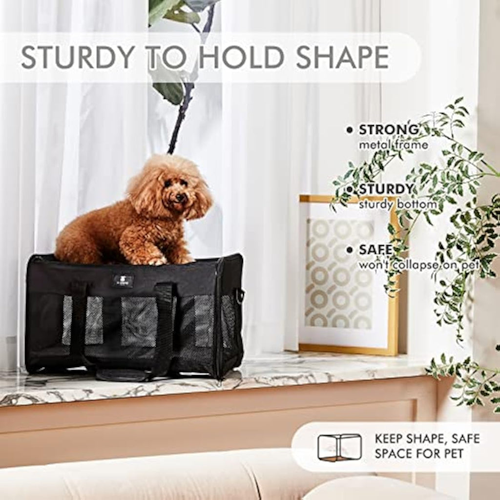 X-ZONE PET Airline Approved Soft-Sided Pet Travel Carrier | Large Black