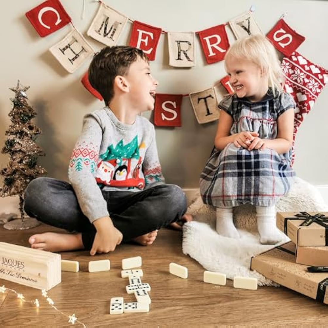 Jaques of London Double 6 Dominoes Set | Luxury Wooden Game Box