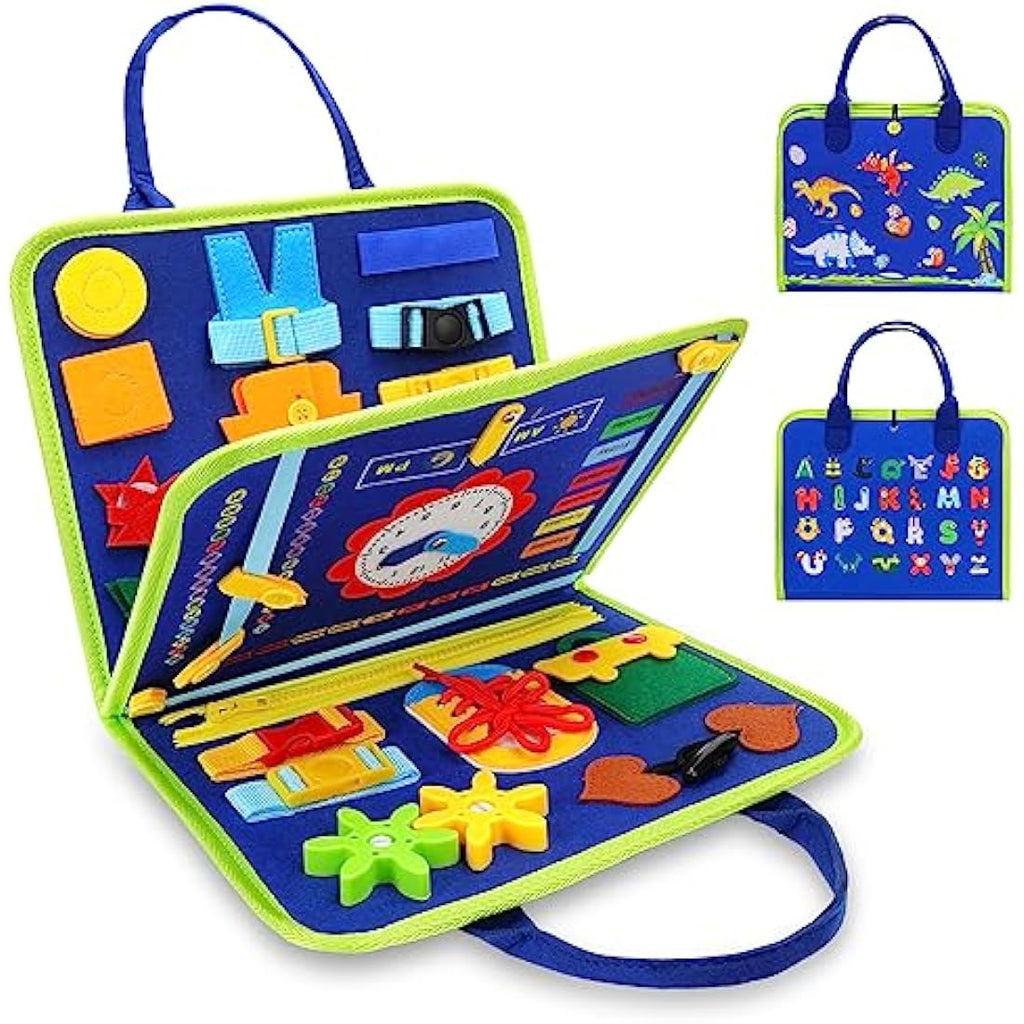 Montessori Busy Board – Sensory Travel Toy for Toddlers