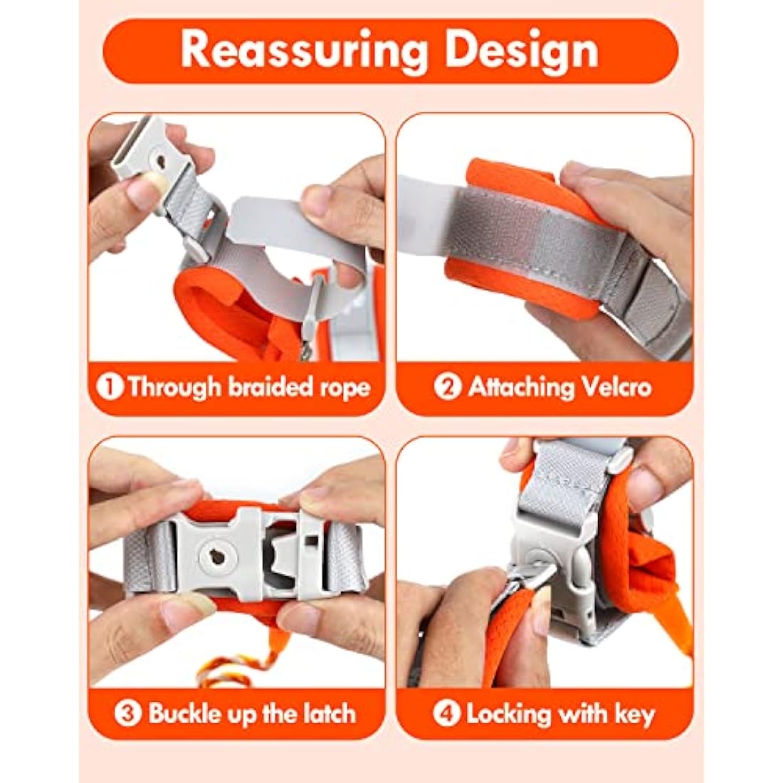 Lehoo Castle Anti Lost Wrist Link – Toddler Safety Harness Leash, Orange