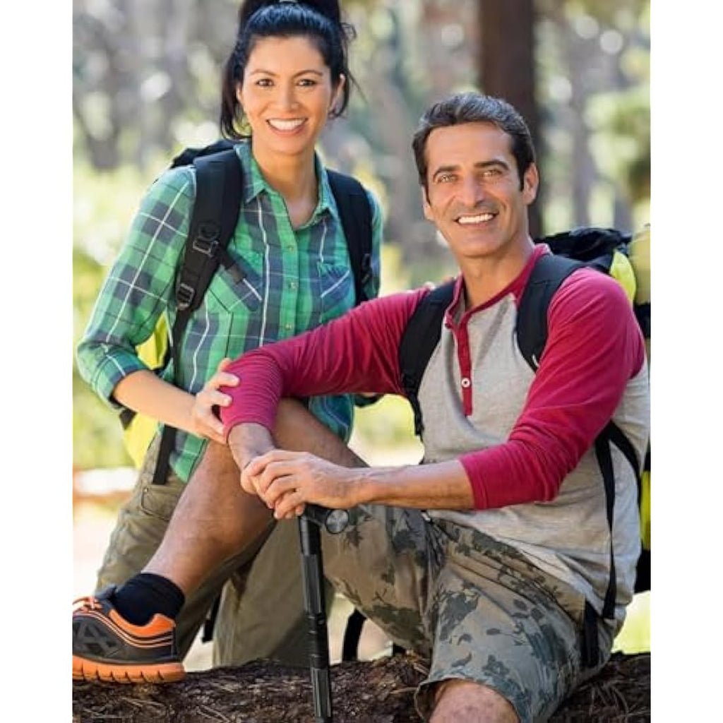 aiGear Aluminum Tactical Trekking Poles | Adjustable Hiking Stick - Black