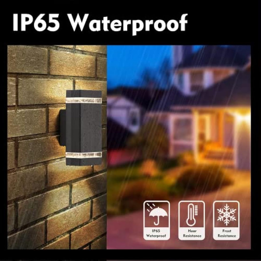CELAVY Outdoor Wall Lights - Modern Grey Aluminium IP65 Waterproof 2 Pack