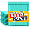 Switory Teal Poly Bubble Mailers – 21.6x28cm Padded Envelopes, 25 Pack