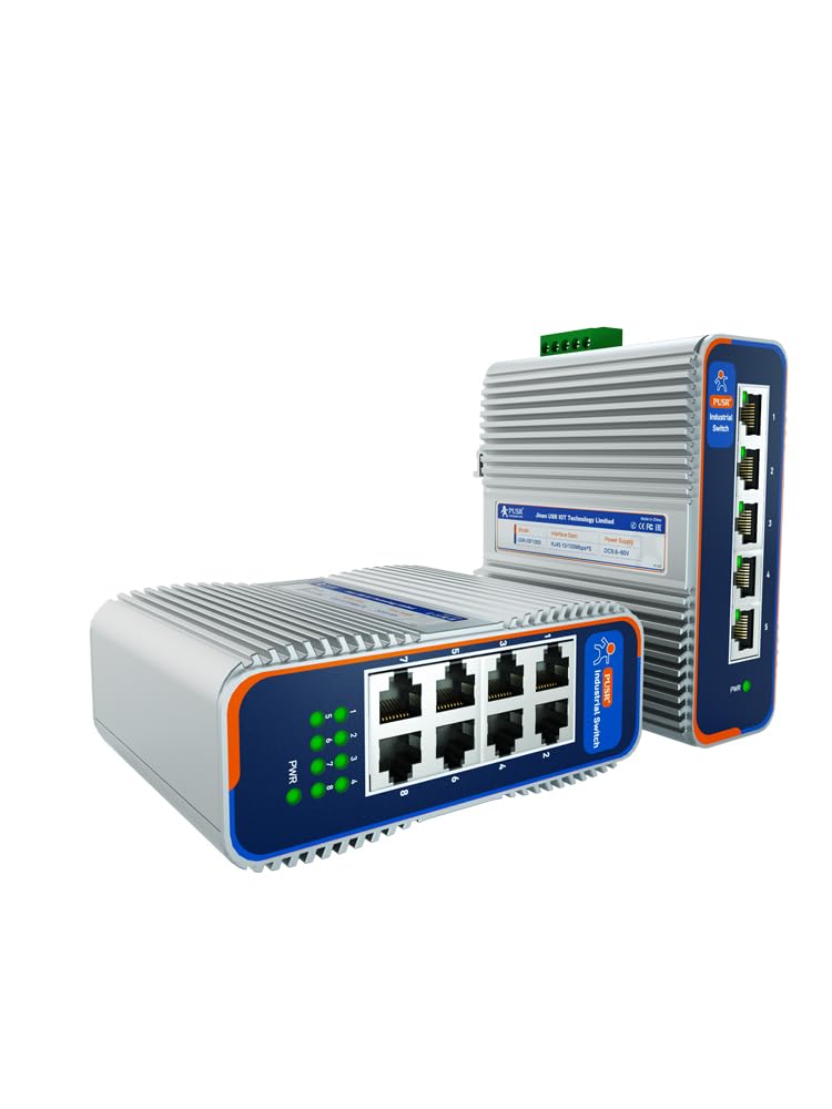 USR-ISF1005 Industrial 5-Port Ethernet Switch | IP40 Rugged Metal