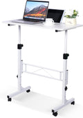 KLSMYHOKI Standing Desk Adjustable Height, Mobile Stand Up Desk with Wheels Small Computer Desks, Home Office Desk, Rolling Desks - image 1