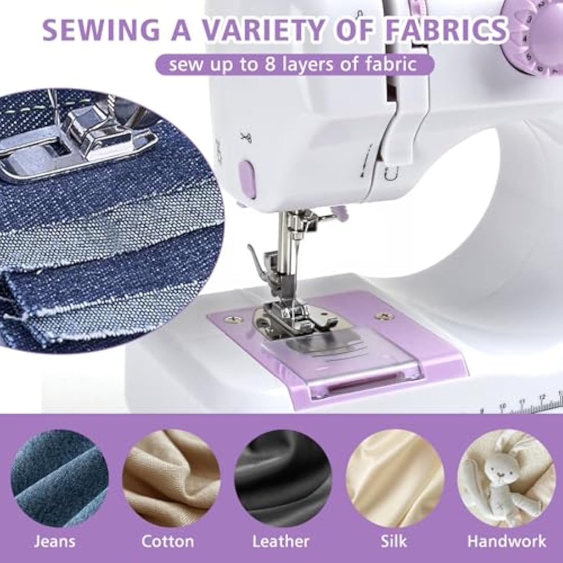 M MUNCASO Mini Sewing Machine for Beginners | 12 Stitch Portable Electric