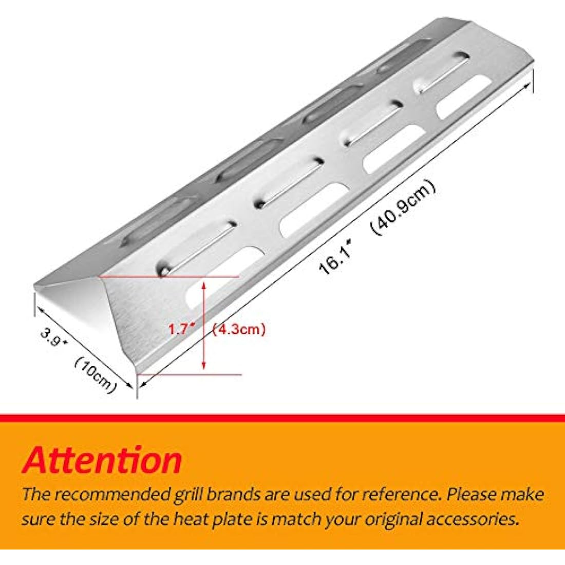 GFTIME 41CM Heat Plate Shield for Outback & Uniflame Gas Grills, 4 Pack