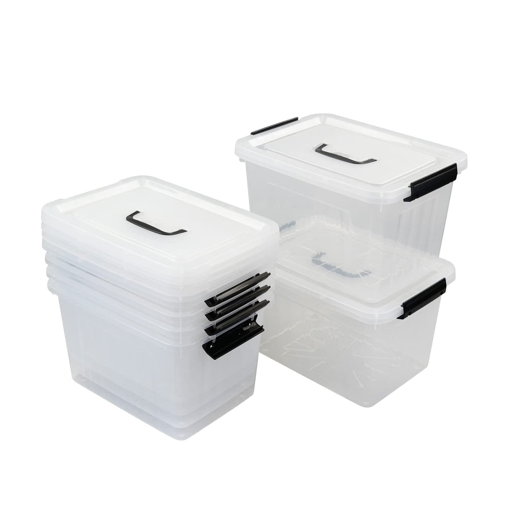 Afromy 12 Litre Storage Box with Handle and Lid, Set of 6 Storage Bin - image 4