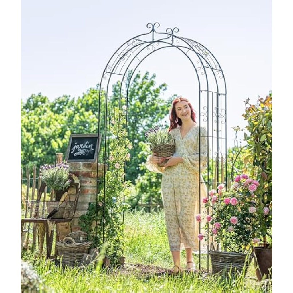 Dehner Belmont Metal Rose Arch – Black Weatherproof Garden Trellis
