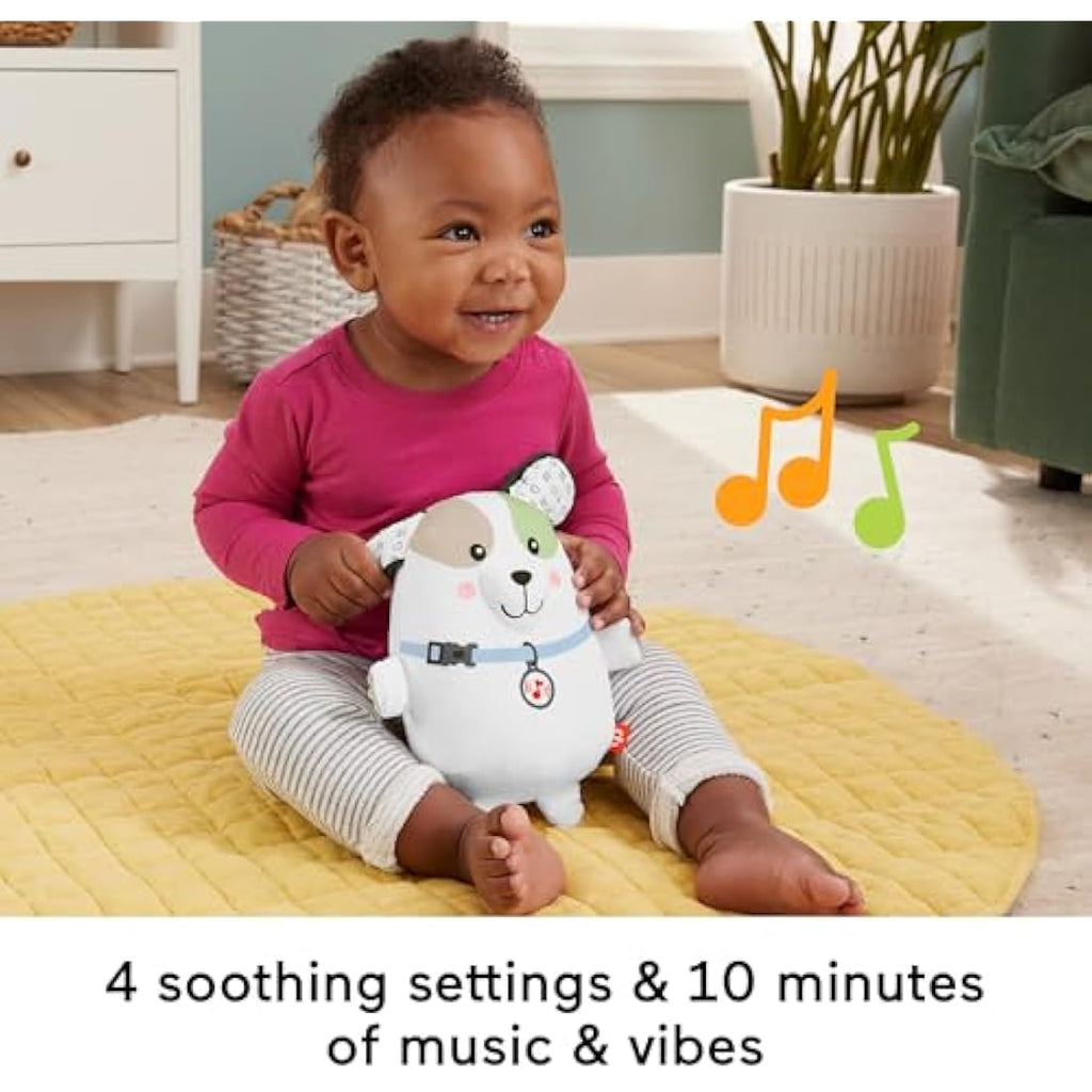 Fisher-Price Calming Vibes Puppy Soother | Portable Plush Sound Machine