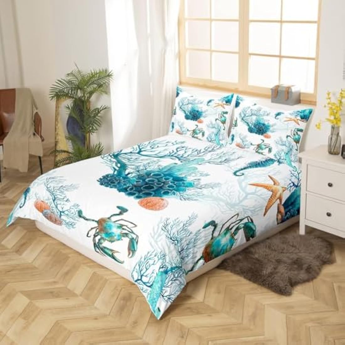 Ocean Marine King Duvet Cover Set – 3D Microfiber Bedding
