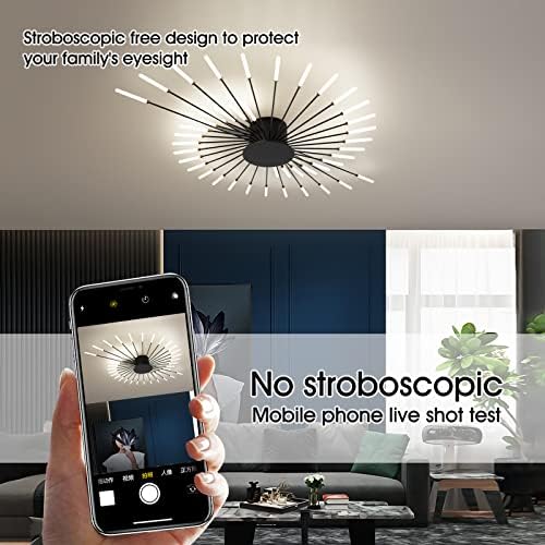 minifair Modern LED Ceiling Light – 42-Head Firework Flush Mount Lamp