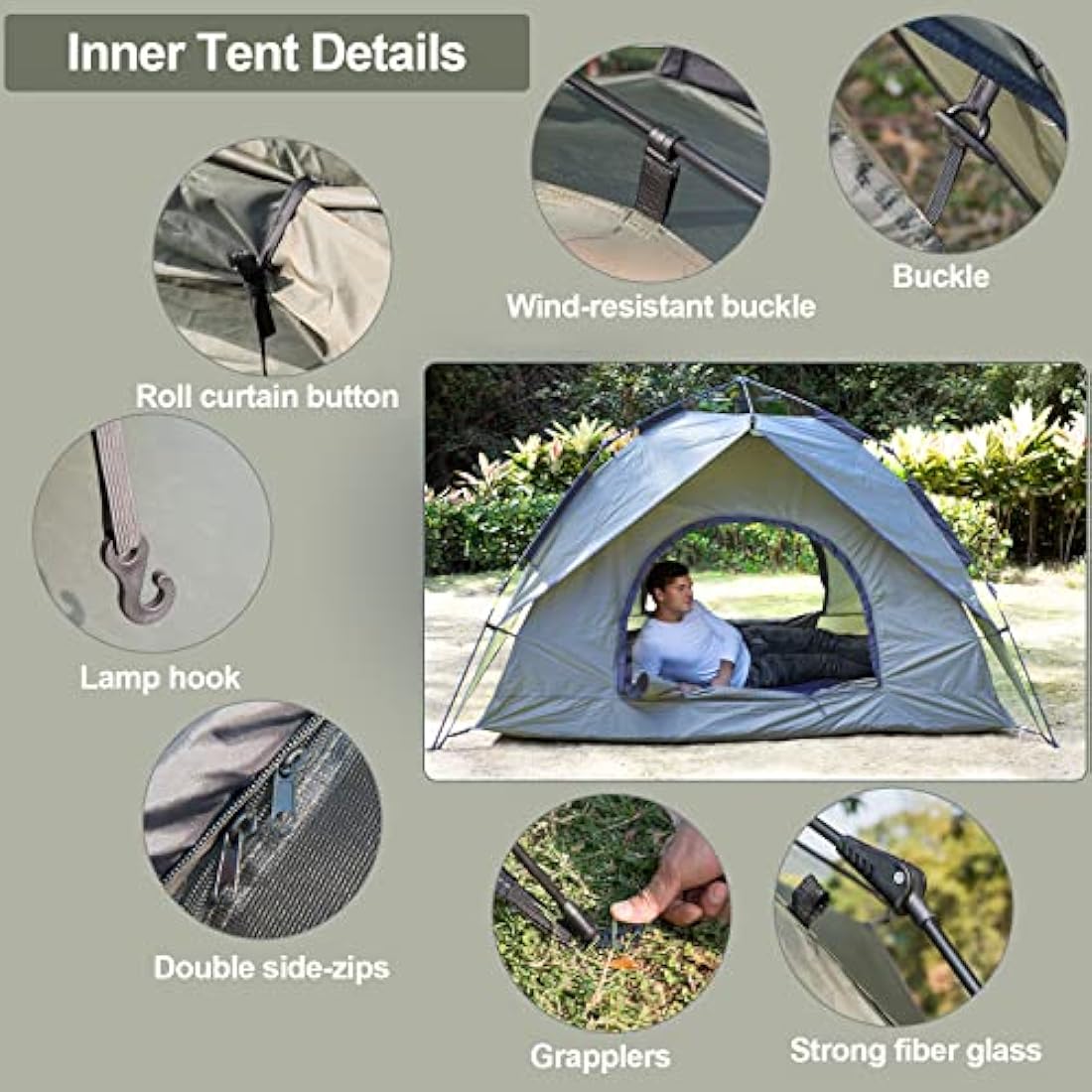 Mimajor Pop Up Camping Tent | 2-3 Person Waterproof Instant Dome Tent