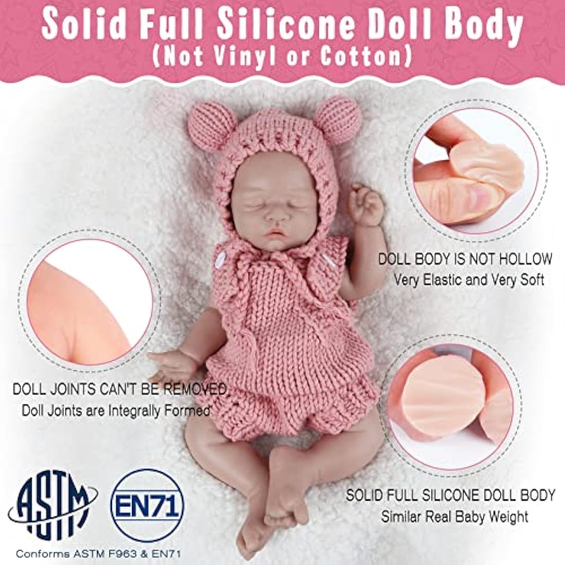 Vollence 18 Inch Full Silicone Reborn Baby Doll – Realistic Sleeping Girl