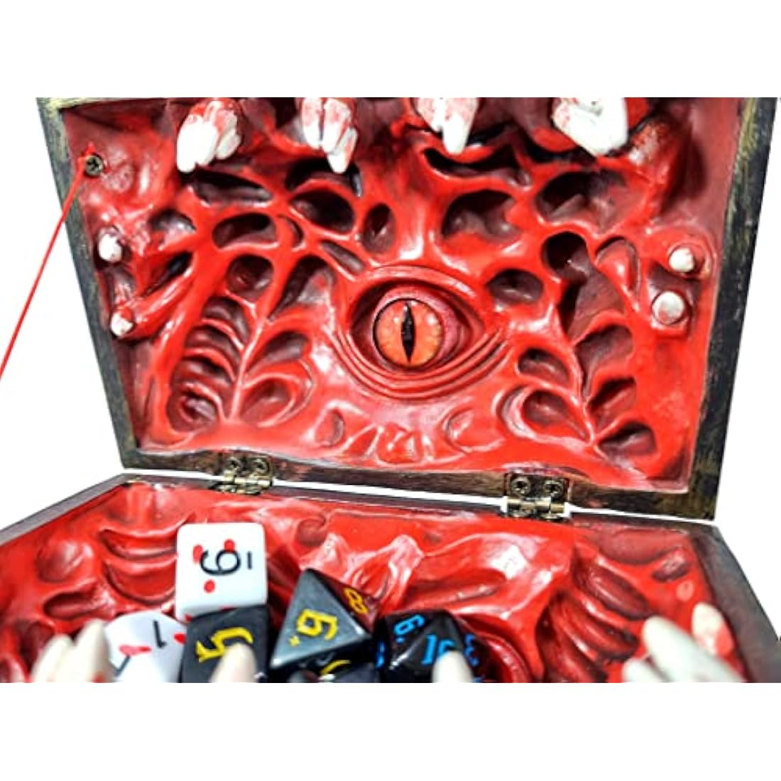 Power Beast Mimic Chest Dice Storage Box with Glass Eye - D&D RPG Gear