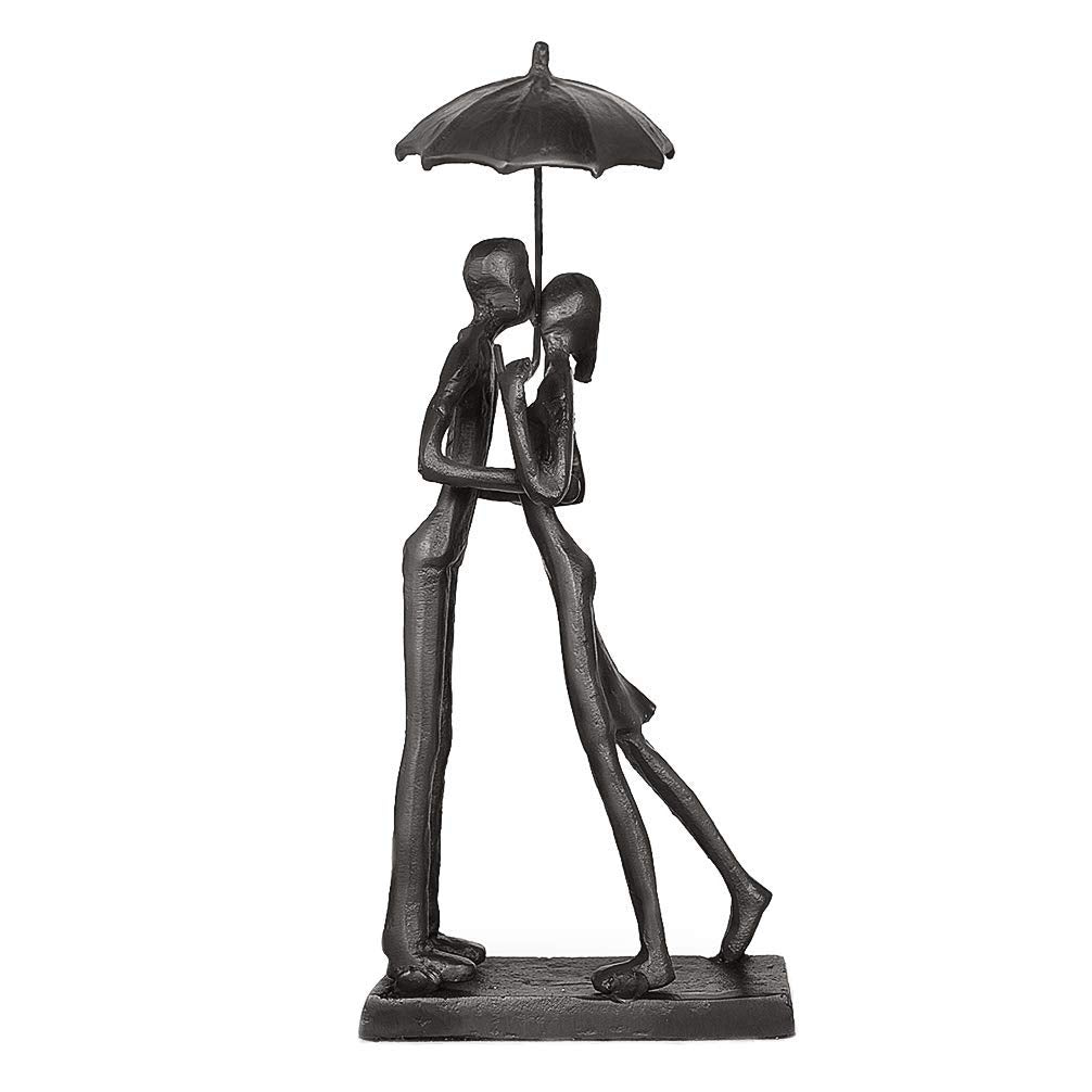 Aoneky Iron Couple Sculpture - Romantic Metal Figurine for Anniversary Gift