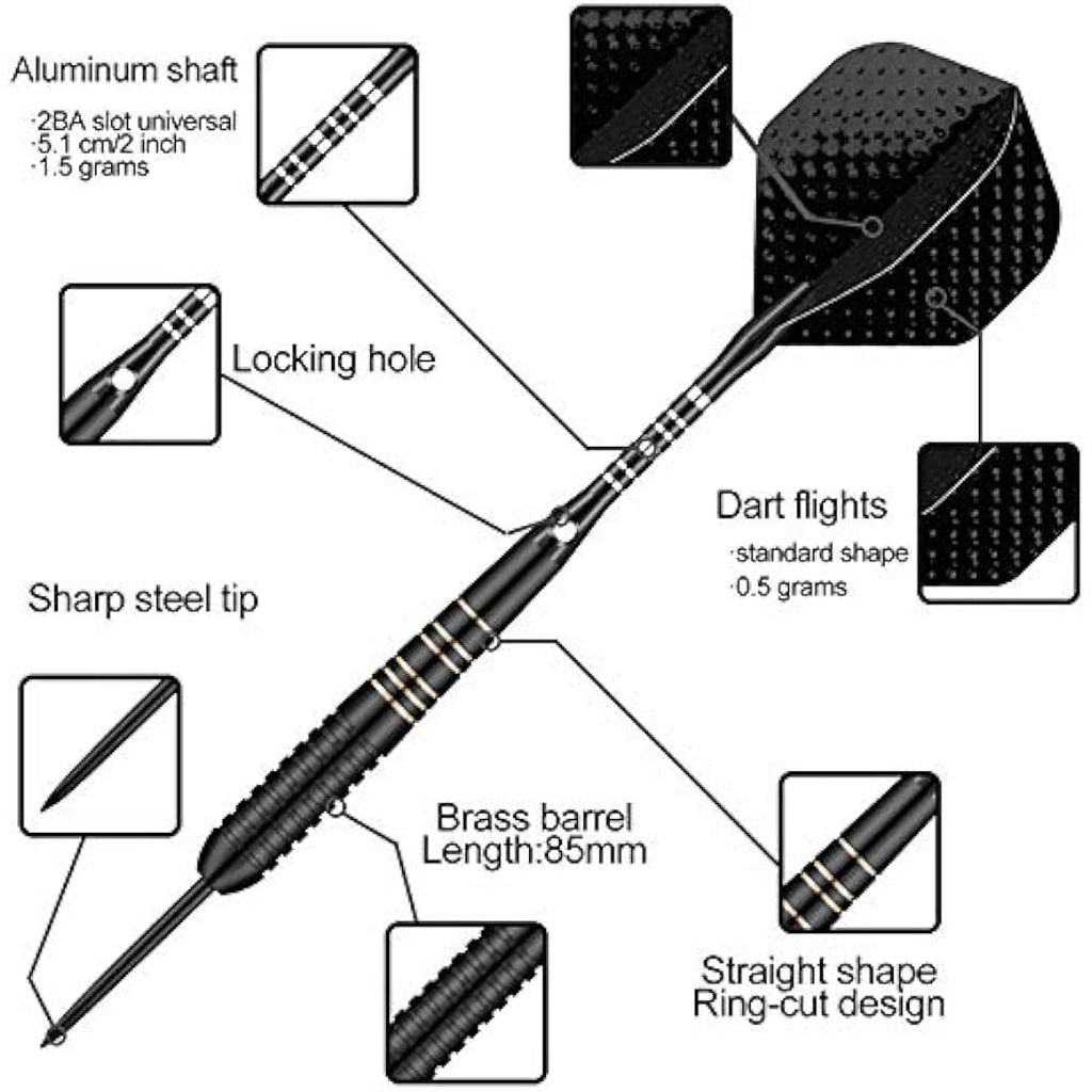 Sanfeng Steel Tip Darts Set – Professional Brass Barrels with Accessories