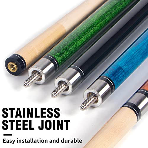 Aklot Pool Cue Set – 58 Inch Canadian Maple Wood Billiard Sticks, 4 Pack