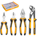 INGCO 4Pcs Pliers Set - CRV Steel Combination, Cutting & Pump Pliers