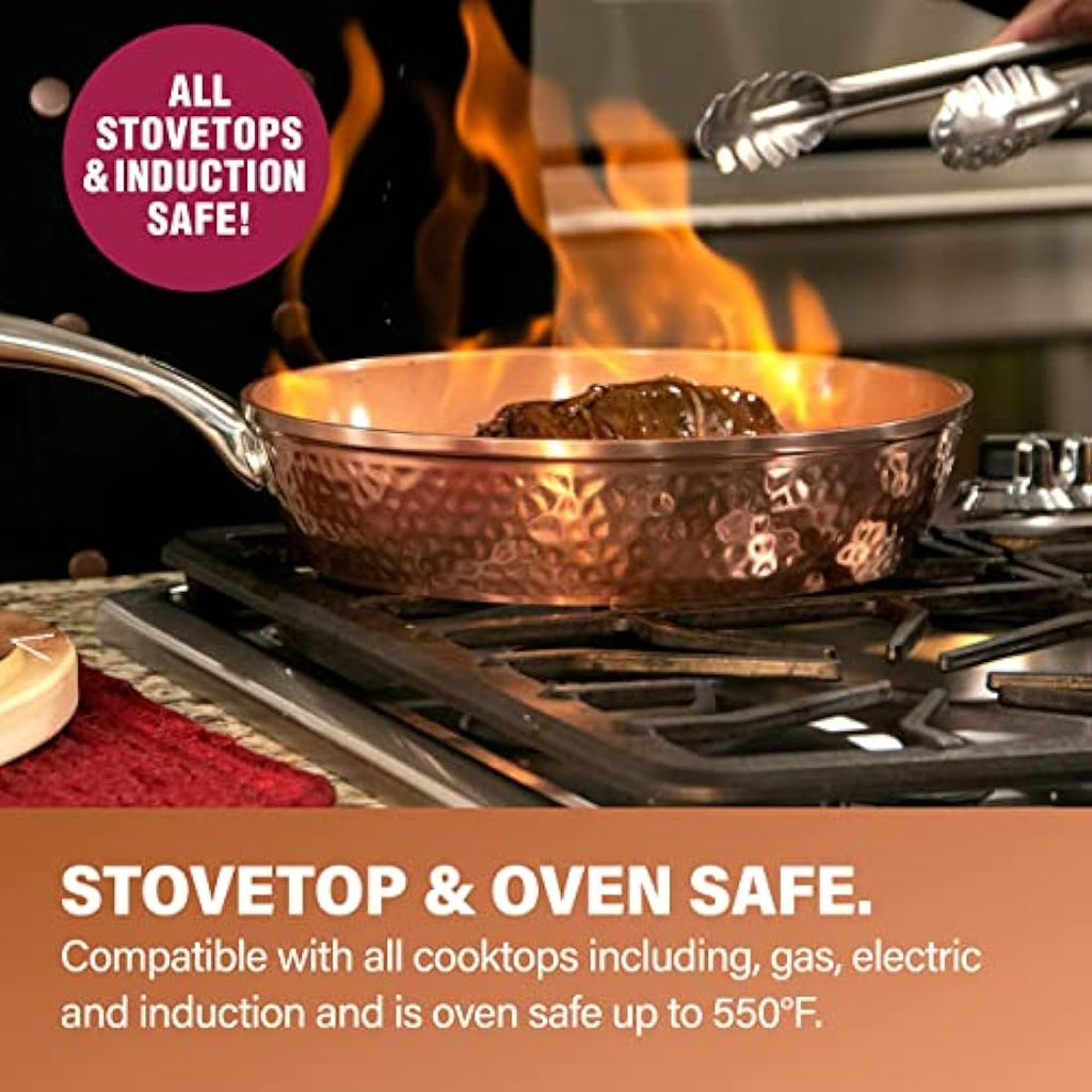 Gotham Steel Hammered Copper 20-Piece Nonstick Cookware and Bakeware Set