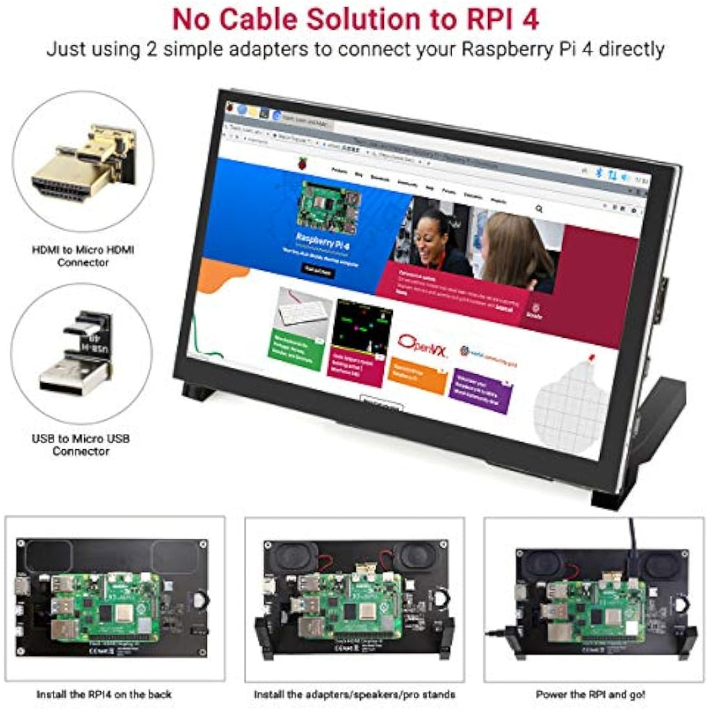 ELECROW 7 Inch IPS Touchscreen Monitor – 1024x600 Raspberry Pi Display