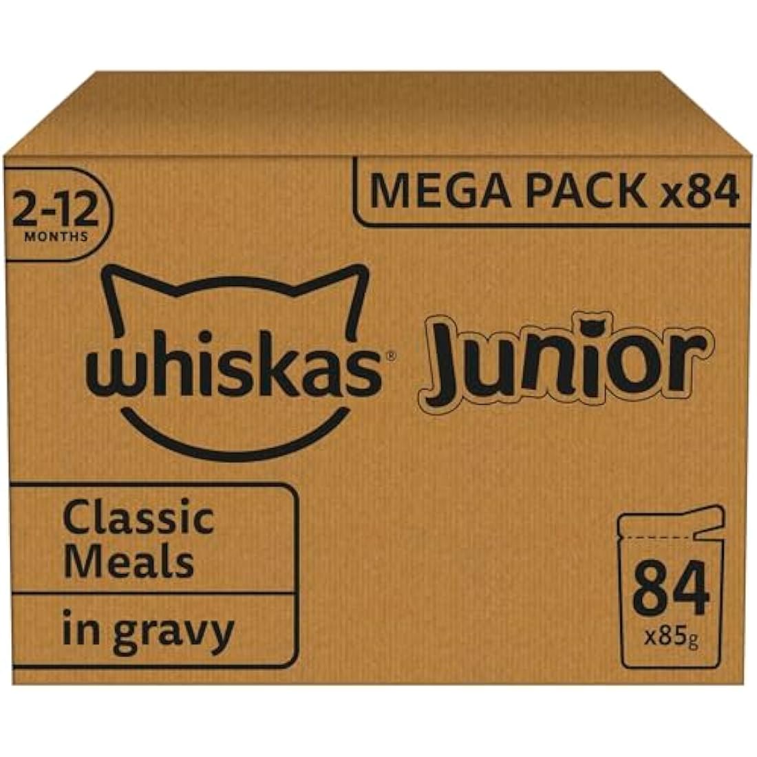 Whiskas Junior Wet Kitten Food Pouches – Mixed Selection in Gravy (84 Pack)