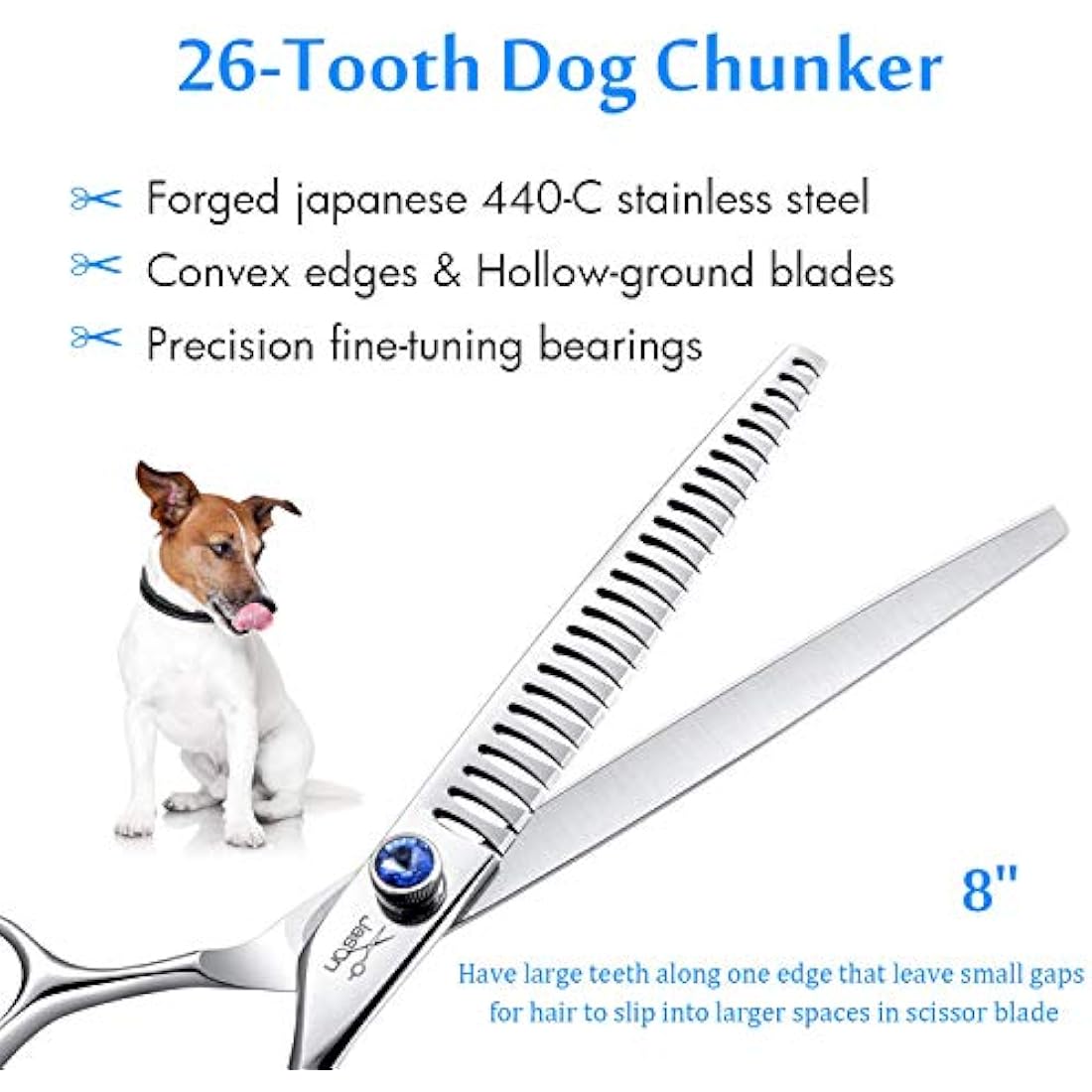 JASON 8" Dog Grooming Chunker Shears | 26 Teeth Japanese Steel Scissors