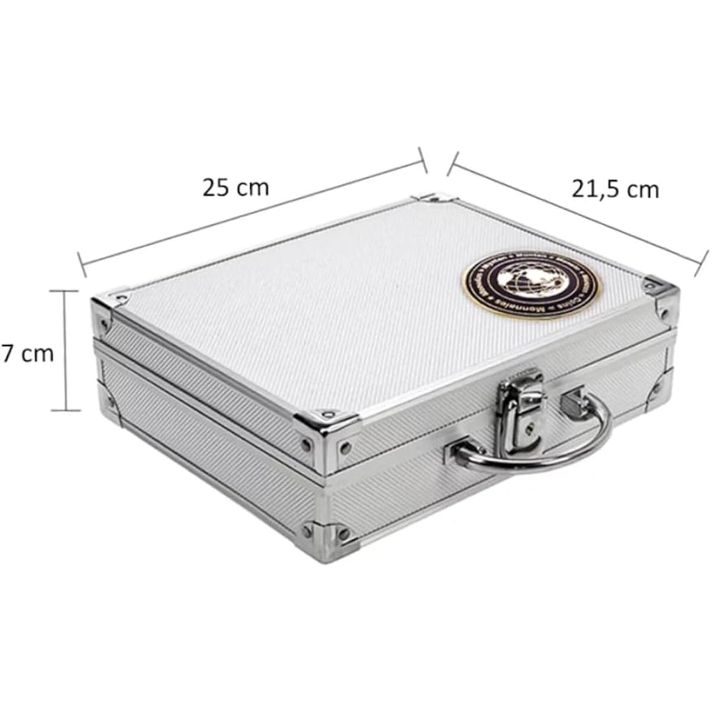 SAFE Silver Aluminium Coin Case | 6 Trays for 214 Coins up to 41mm