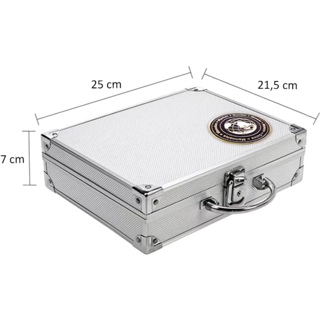 SAFE Silver Aluminium Coin Case | 6 Trays for 214 Coins up to 41mm
