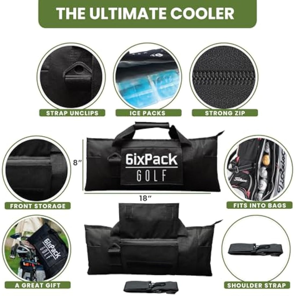 Jolof Store Golf Cooler Bag – Insulated 6-Can Soft Bag for Golf Carts