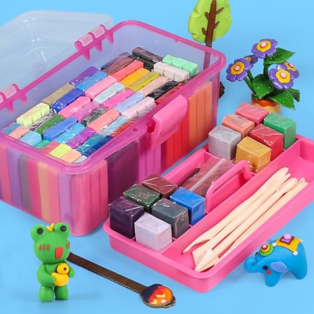 62 Colors Polymer Modeling Clay Kit with Sculpting Tools