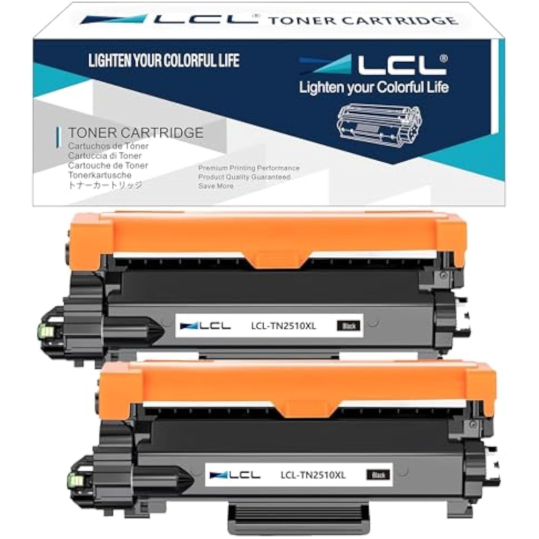 LCL TN2510XL High Yield Black Toner Cartridge for Brother Printers | 2-Pack