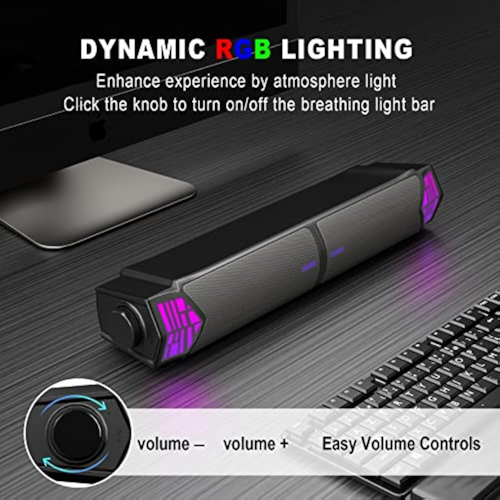 Smalody Detachable PC Speaker | 2-in-1 RGB Bluetooth Gaming Soundbar