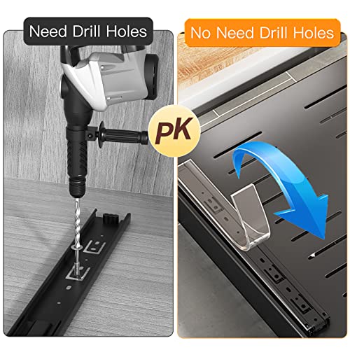 SAYZH Pull Out Cabinet Organizer | No-Drill Sliding Kitchen Drawer - Black