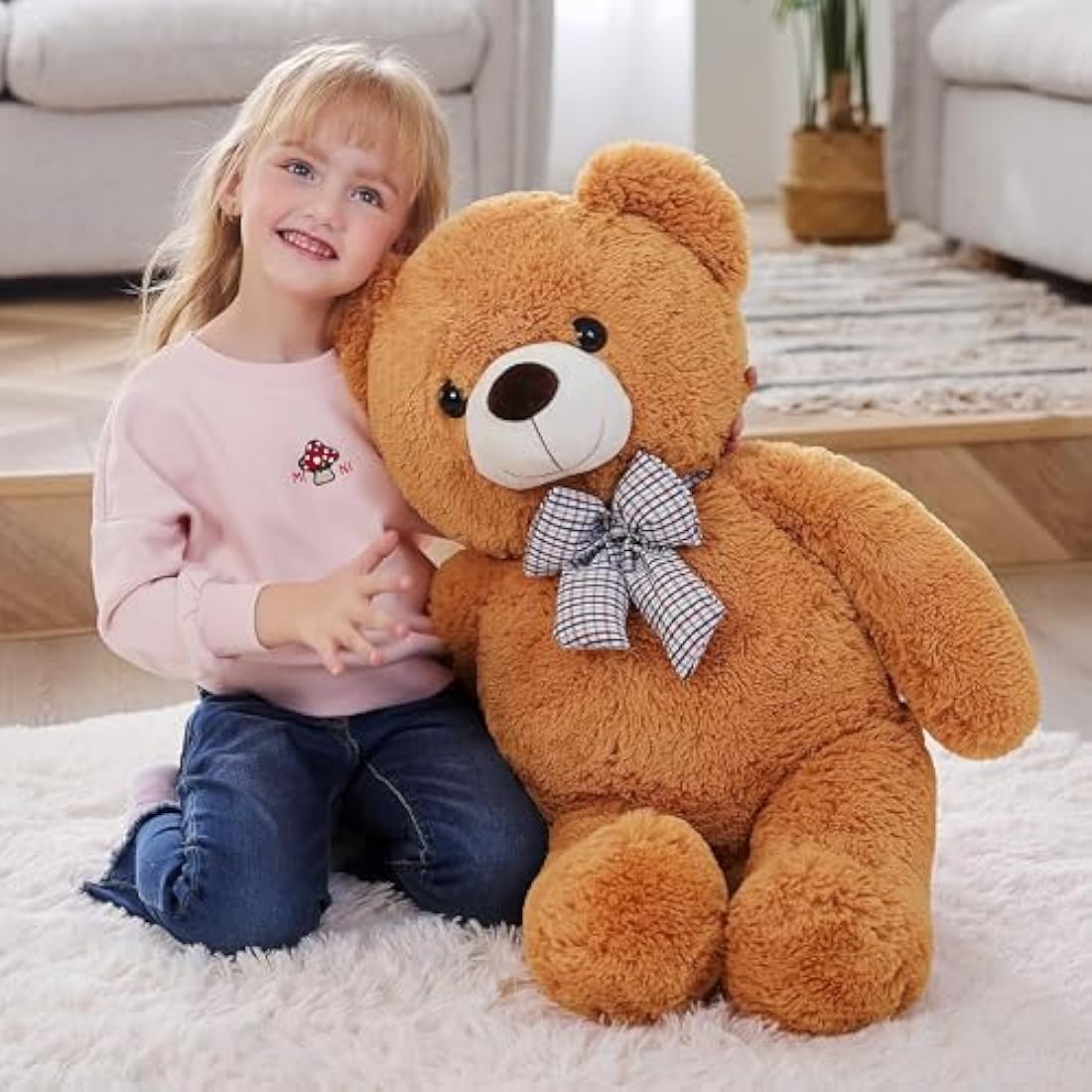 IKASA Giant Teddy Bear Stuffed Animal - 78cm Brown Soft Plush Toy