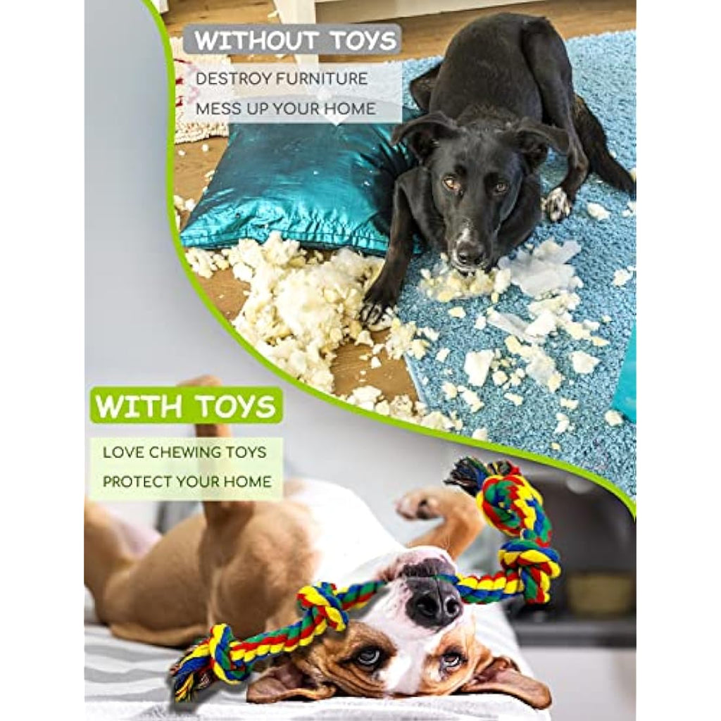 Jolof Store Heavy Duty Dog Rope Toys – 2 Pack Indestructible Cotton Ropes
