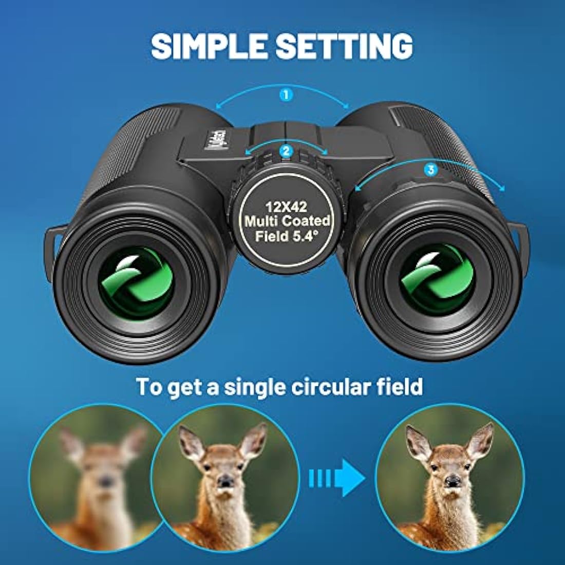 Kylietech 12x42 Waterproof Binoculars with Tripod & Phone Adapter