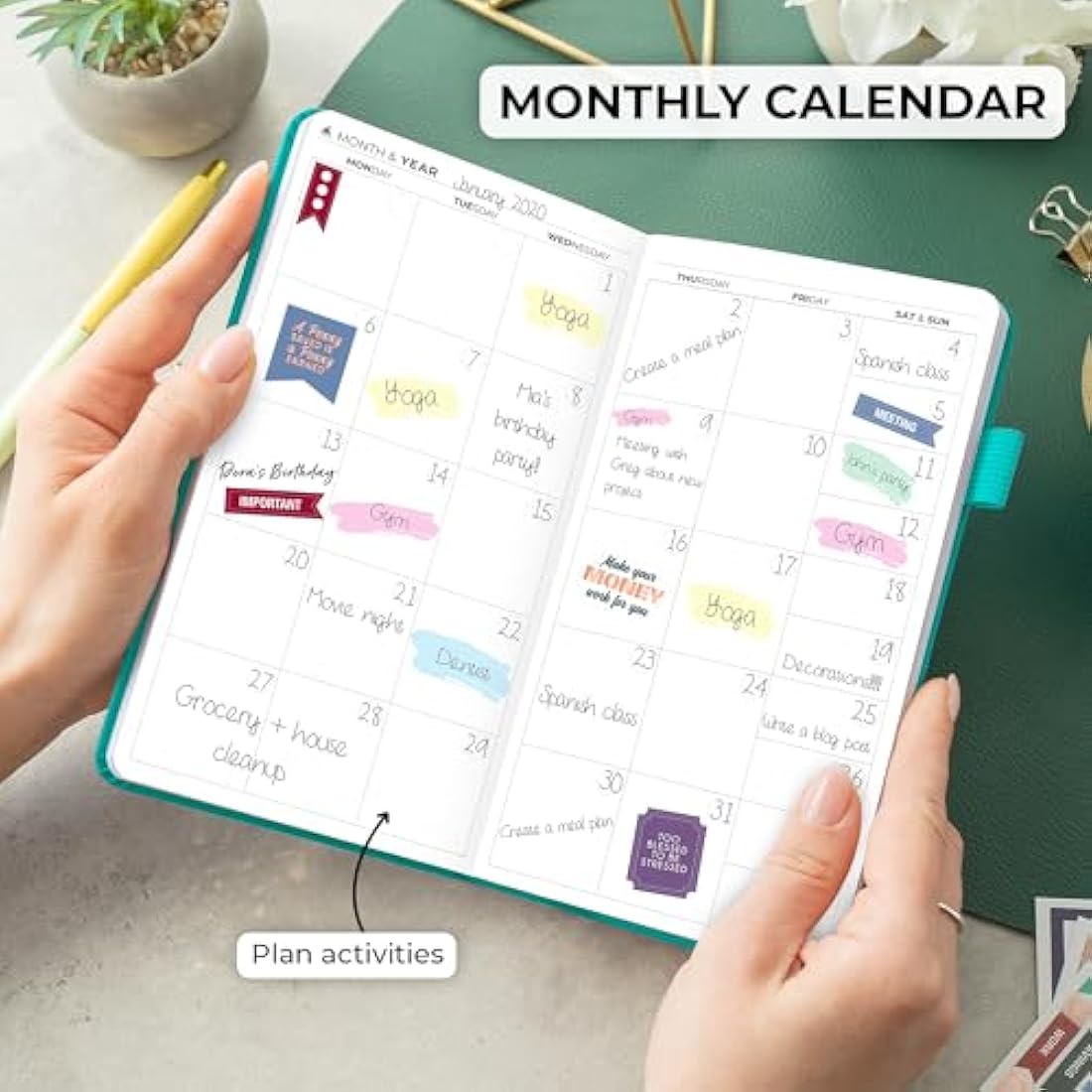 Clever Fox Pocket Weekly Undated Goal Planner - Mini 10x17.5cm Turquoise