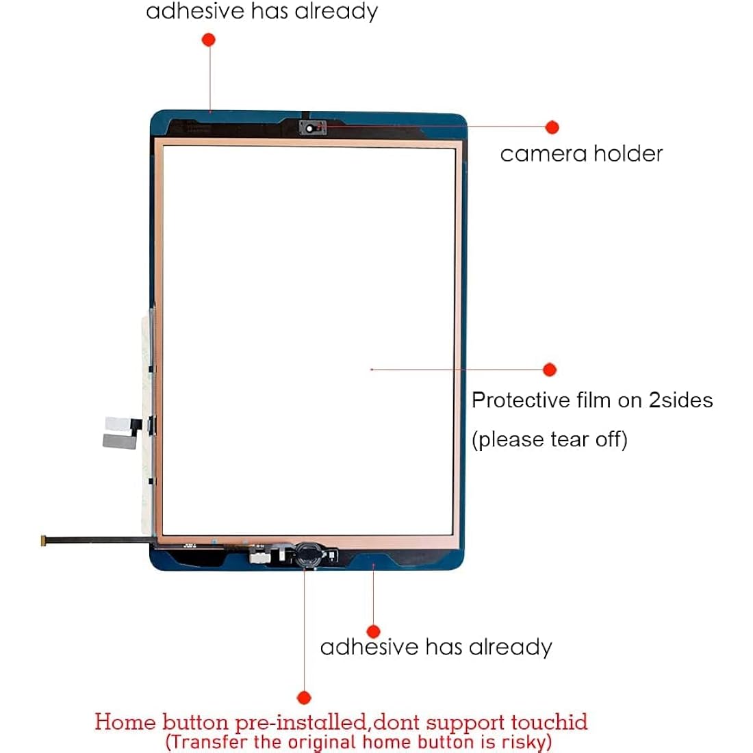 iPad 9th Gen 10.2" Screen Digitizer Replacement – Black