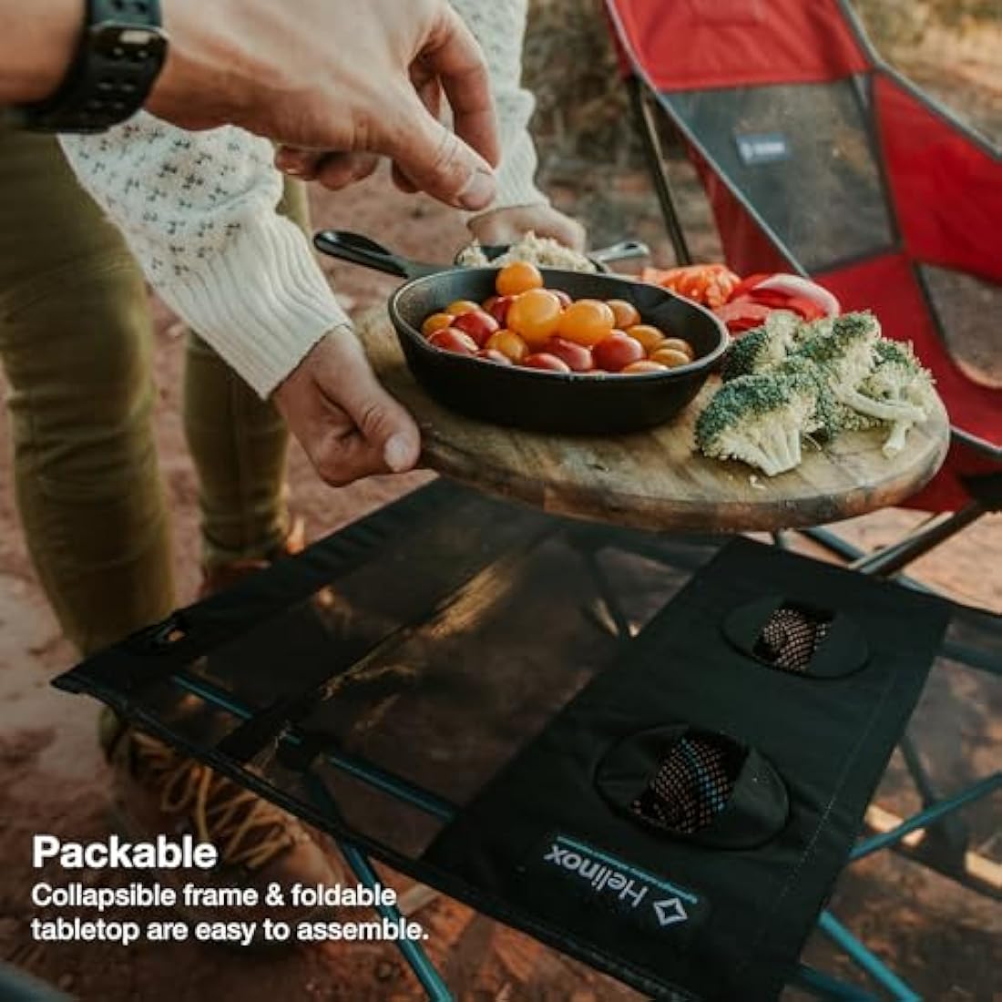 Helinox Table One – Lightweight Portable Camping Table with Cup Holders