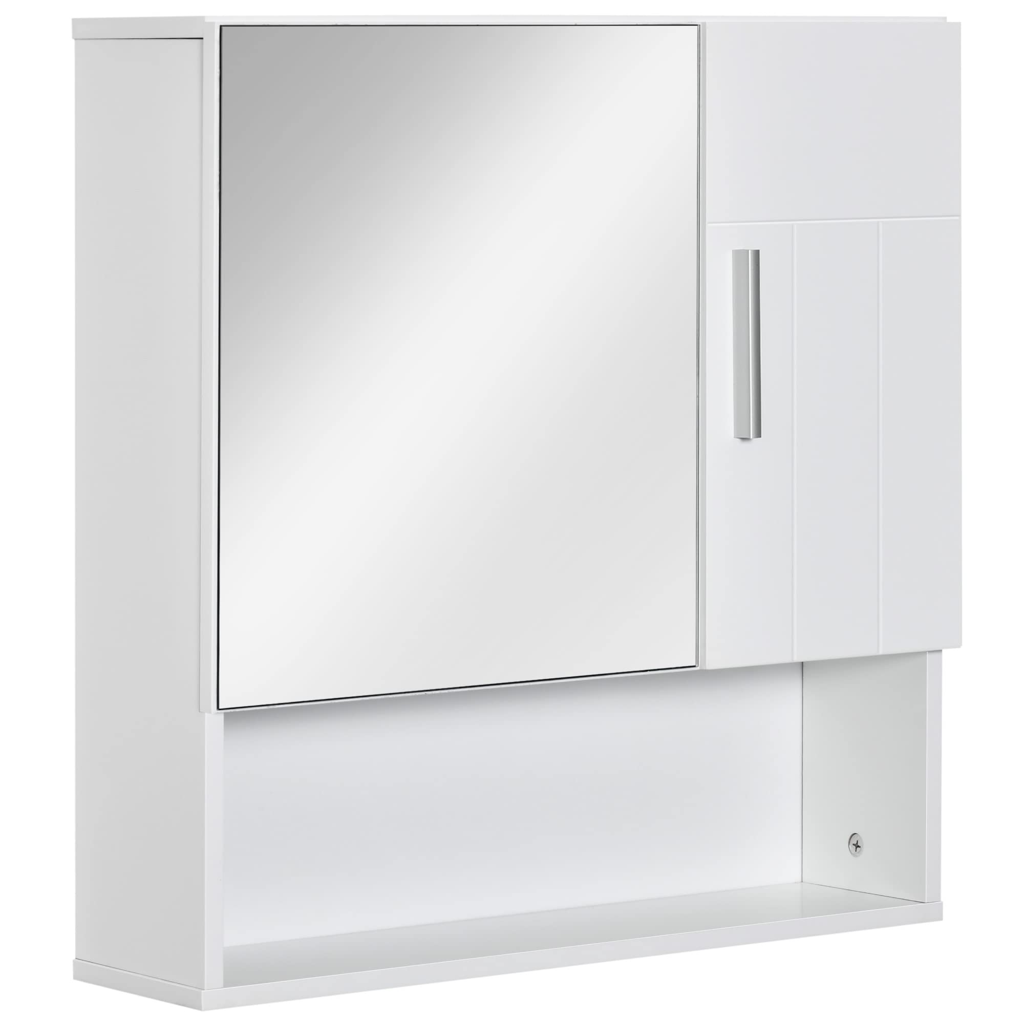 kleankin Wall Mounted Bathroom Mirror Cabinet with Adjustable Shelf