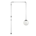 Eglo Rondo 3 Plug-In Pendant Lamp | Black Metal & White Opal Glass E27