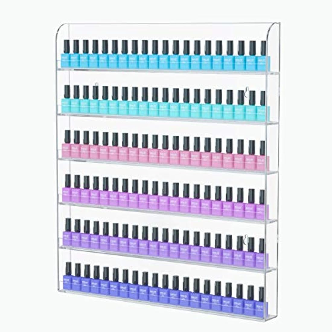 HIIMIEI 6-Tier Acrylic Wall Mounted Nail Polish Rack & Display Organizer