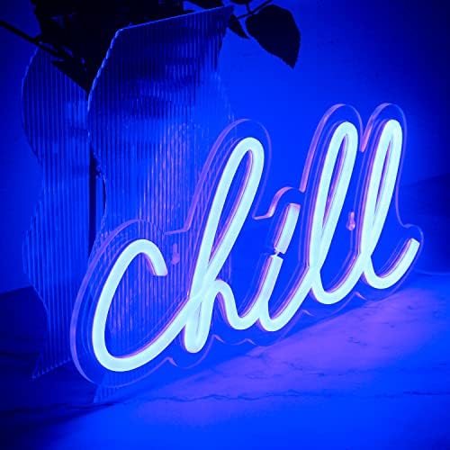 Ineonlife Chill Neon Sign – Blue LED Wall Light for Bedroom & Bar