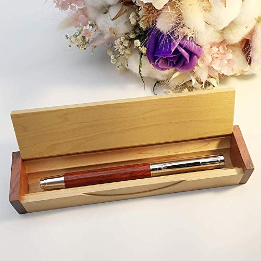 LACHIEVA LUX Rosewood Rollerball Pen Set | Handcrafted Wood Gift Box