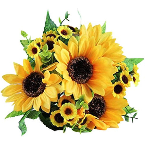 Jolof Store 2-Pack Silk Sunflower Artificial Flowers for Home Decor