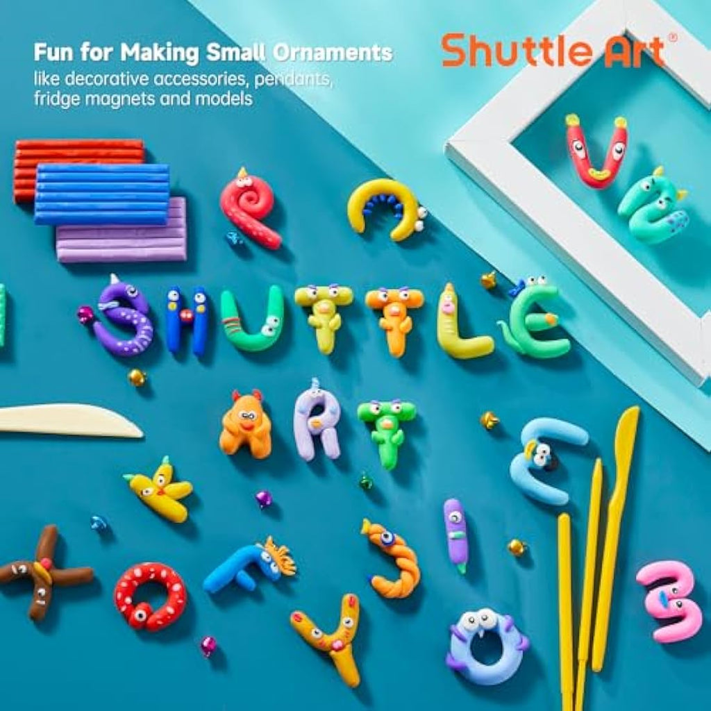 Shuttle Art 60 Colors Polymer Clay Kit | Oven Bake Modeling Clay Set