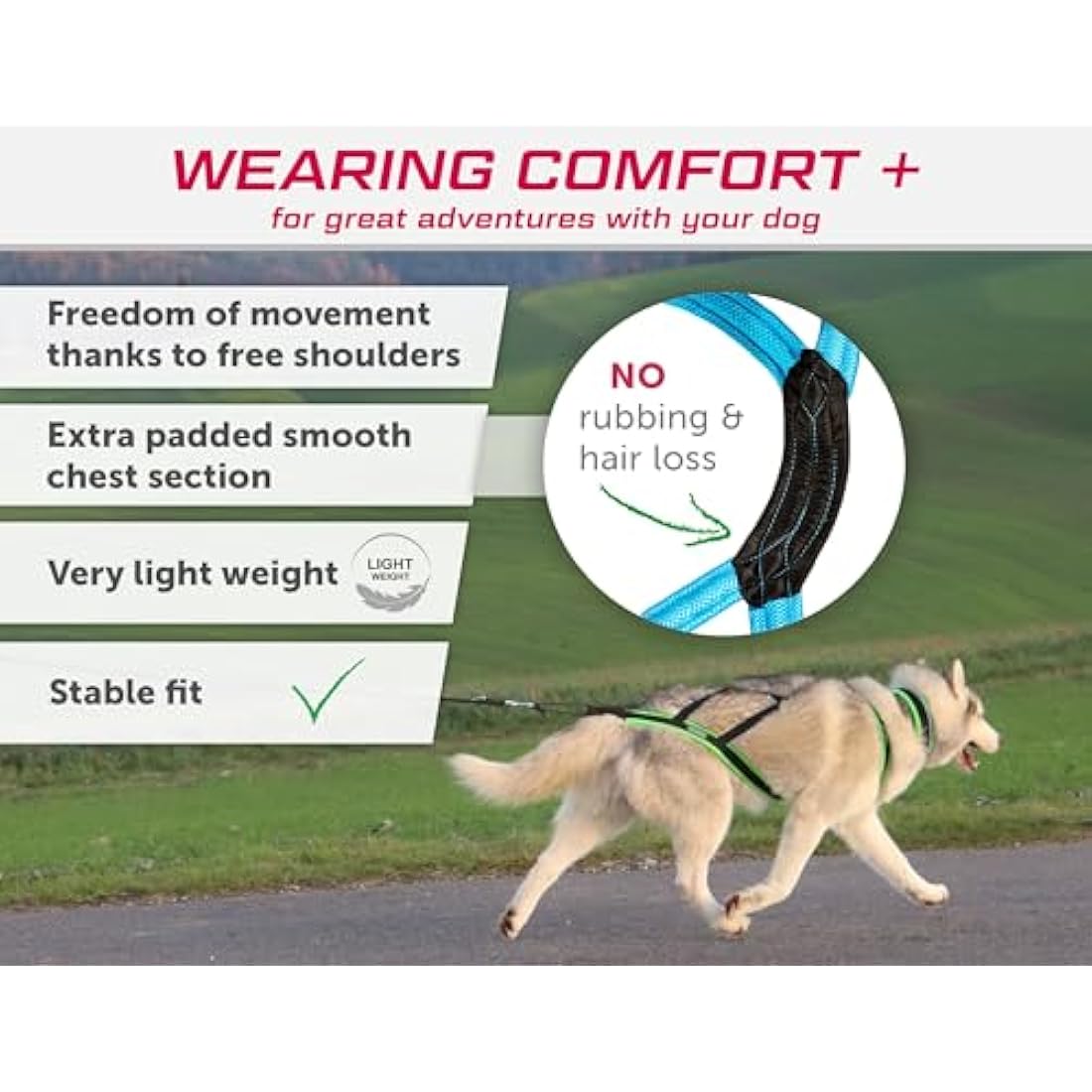 LASALINE X-Back Dog Pulling Harness for Canicross and Bikejoring